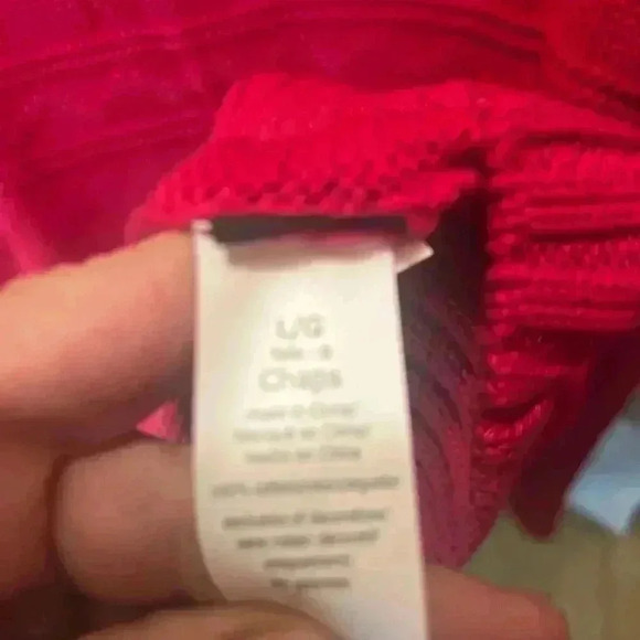 Vintage Chaps by Ralph Lauren red sweater 1/4 zip Red Holiday size large - Picture 2 of 6